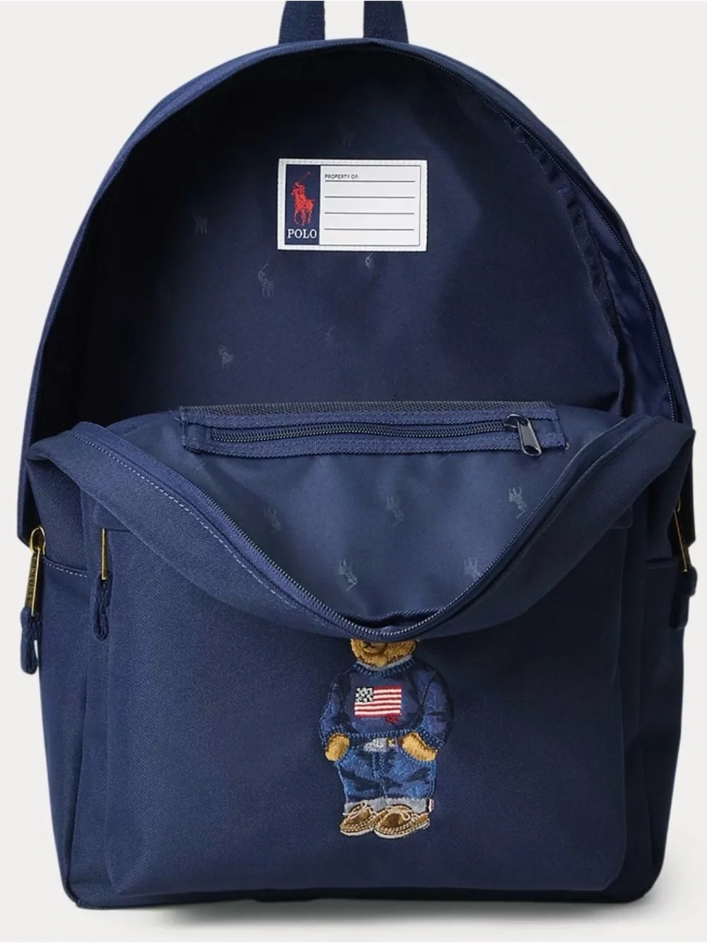 New Polo Ralph Lauren Polo Bear Canvas Backpack Newport Navy Unisex Full Size